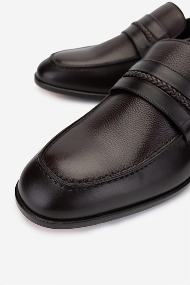  Valmenti Erkek Hakiki Deri Kahverengi Klasik Ayakkabı