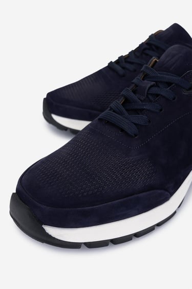  Valmenti Erkek Hakiki Deri Lacivert Nubuk Sneakers & Spor Ayakkabı