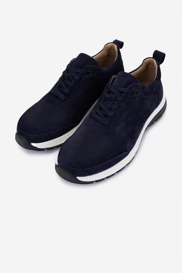  Valmenti Erkek Hakiki Deri Lacivert Nubuk Sneakers & Spor Ayakkabı