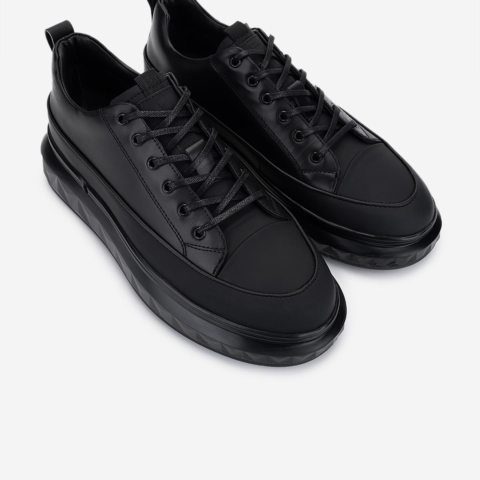 Valmenti Erkek Hakiki Deri Siyah Casual Ayakkabı