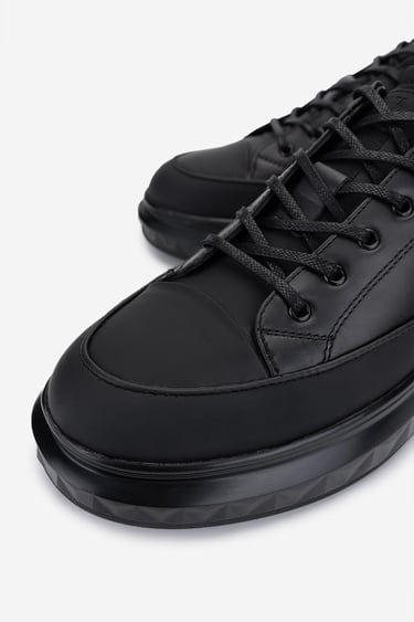  Valmenti Erkek Hakiki Deri Siyah Casual Ayakkabı