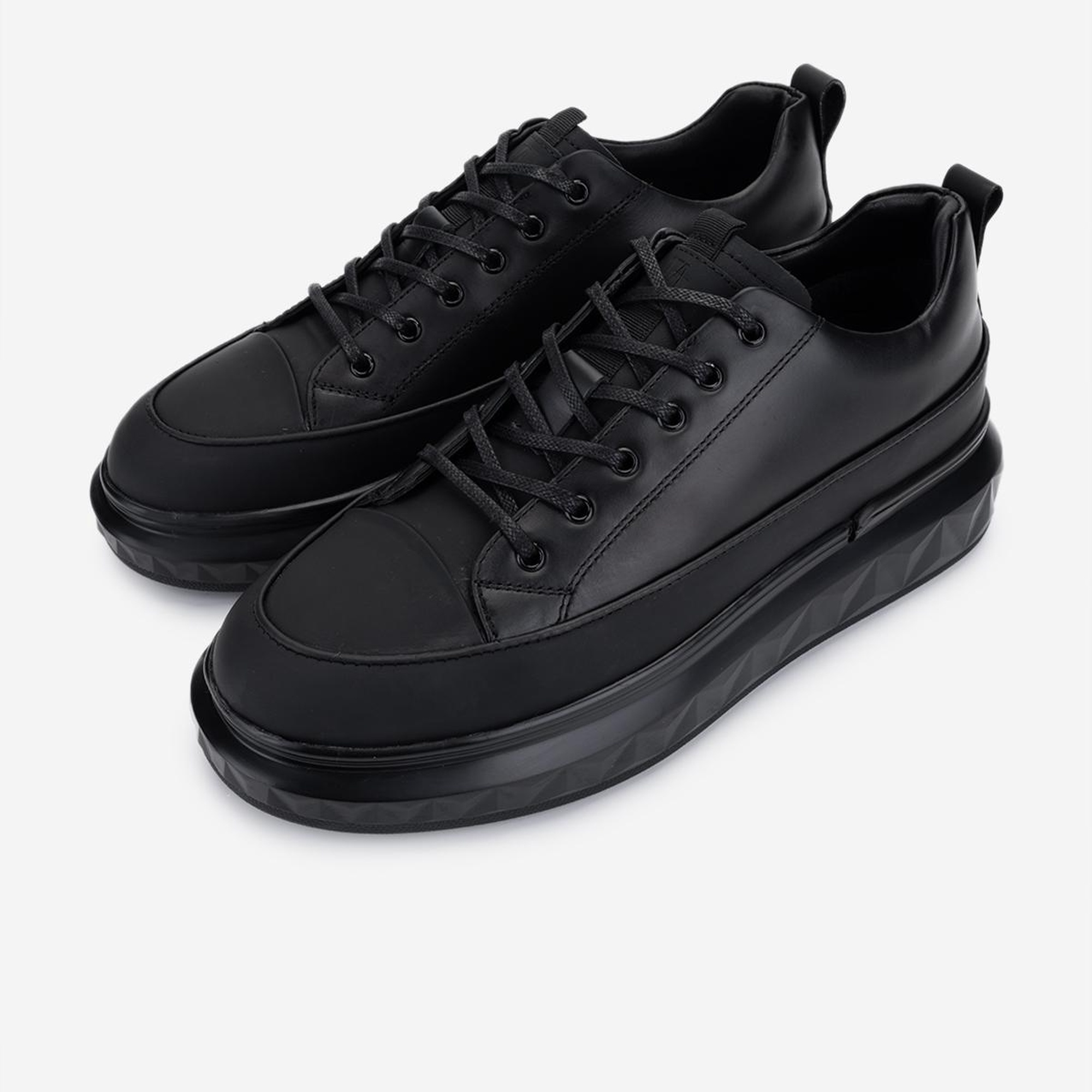 Valmenti Erkek Hakiki Deri Siyah Casual Ayakkabı