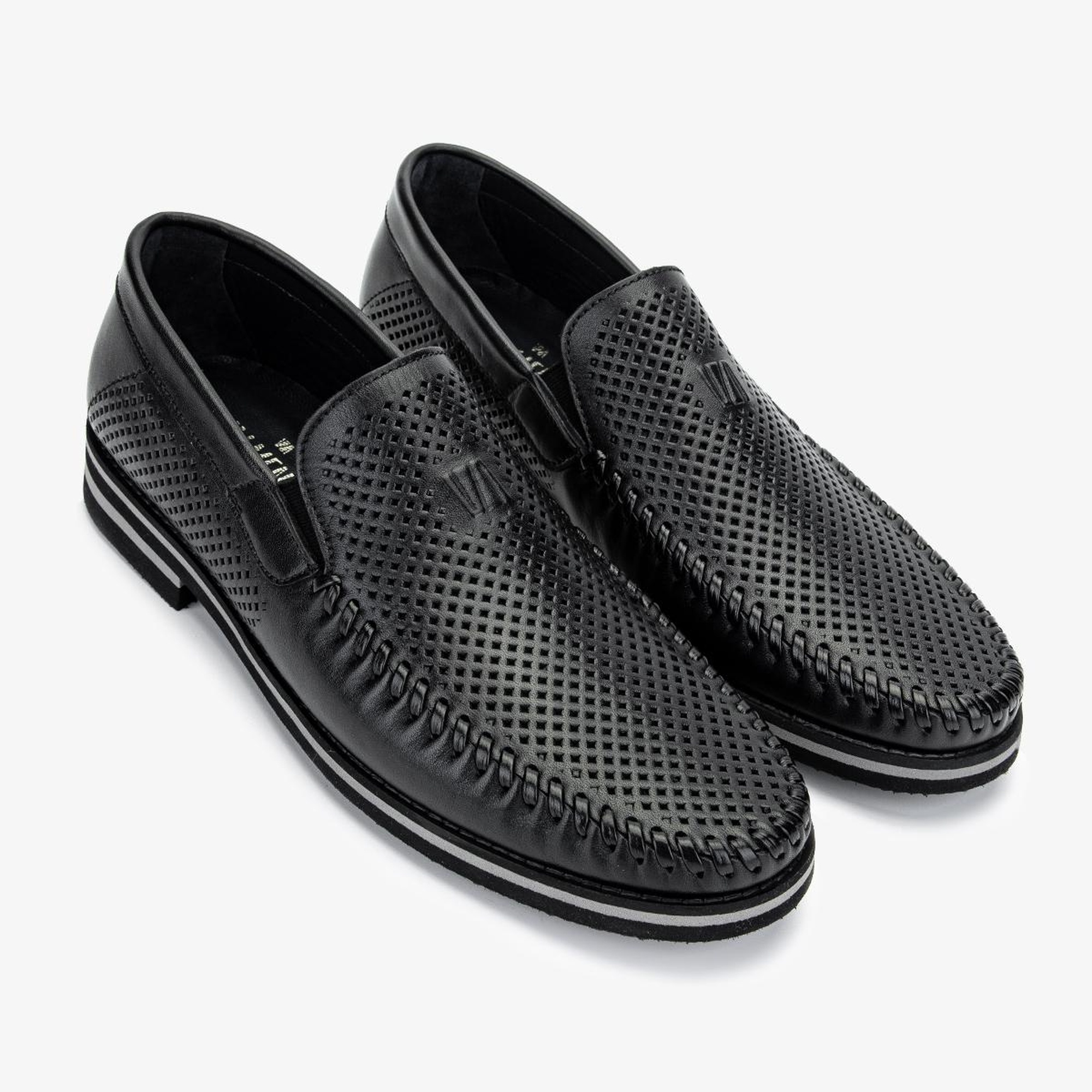 Valmenti Erkek Hakiki Deri Siyah Casual Ayakkabı