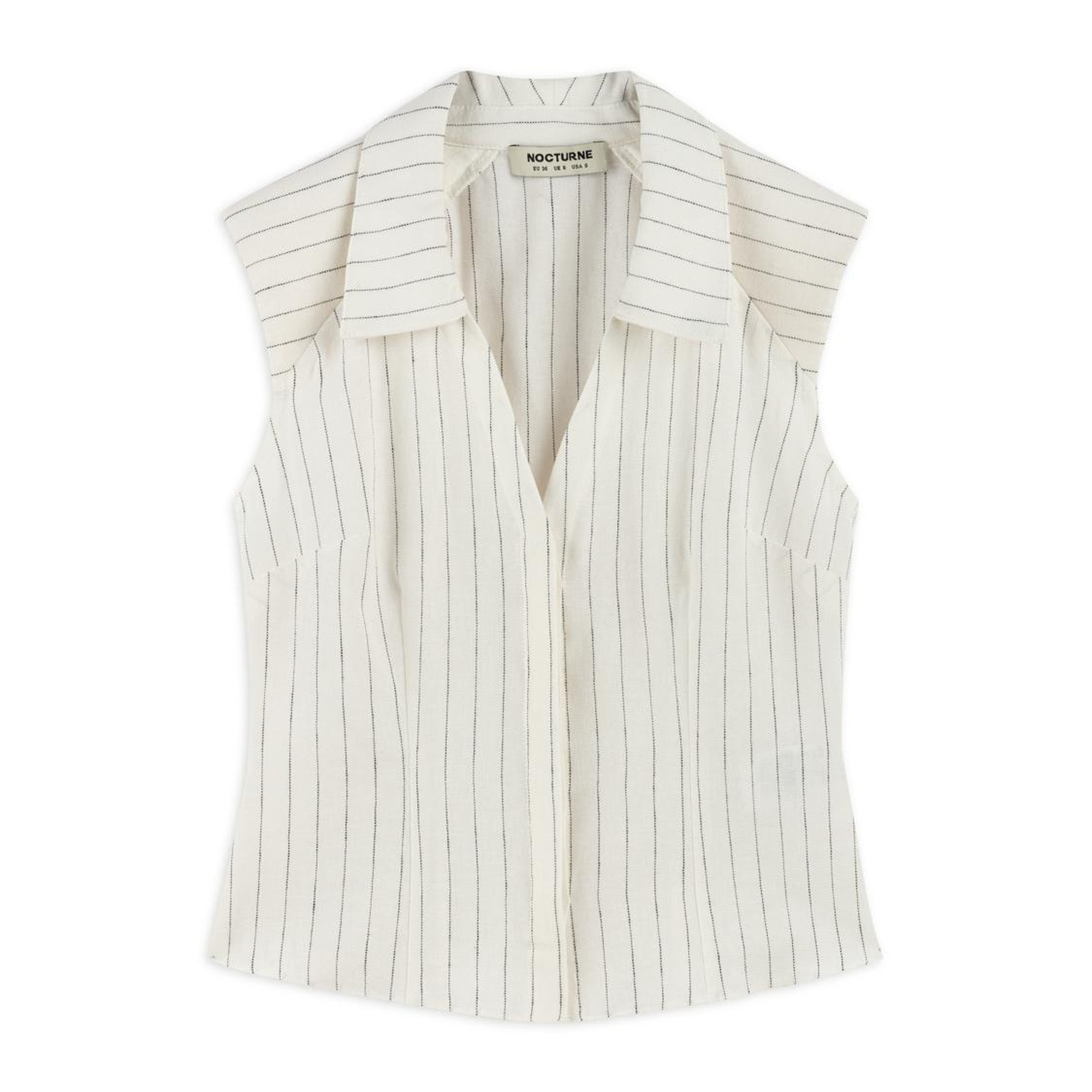 Vatkalı Kolsuz Keten Gömlek