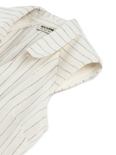  Vatkalı Kolsuz Keten Gömlek