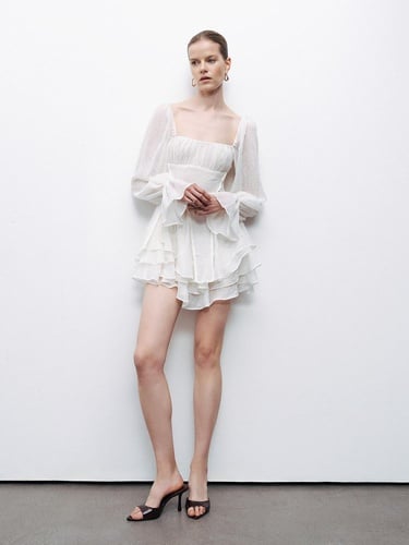  Volanlı Mini Elbise