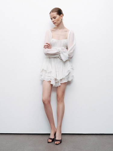  Volanlı Mini Elbise