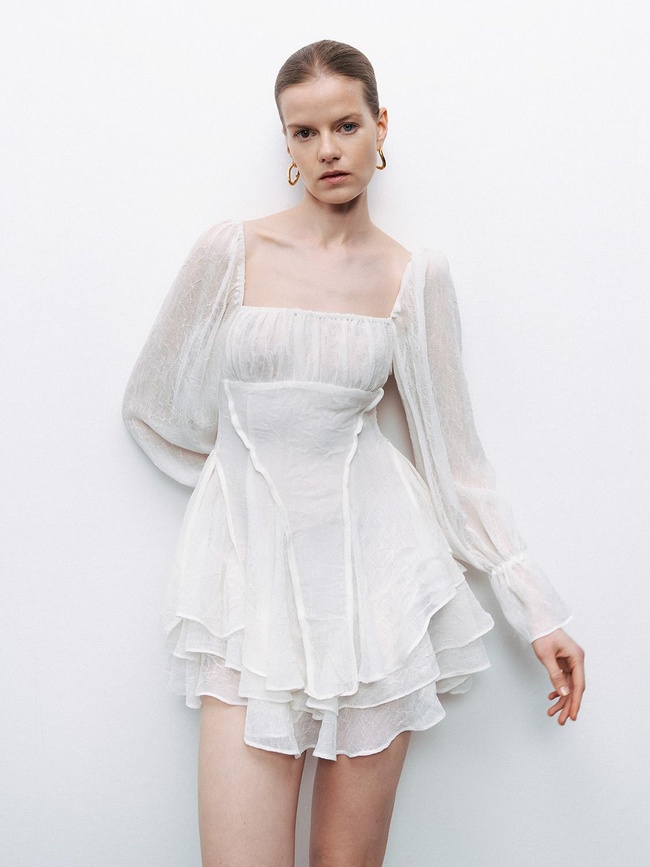  Volanlı Mini Elbise