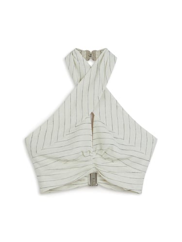  Boyundan Bağlamalı Keten Bluz