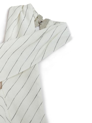  Boyundan Bağlamalı Keten Bluz