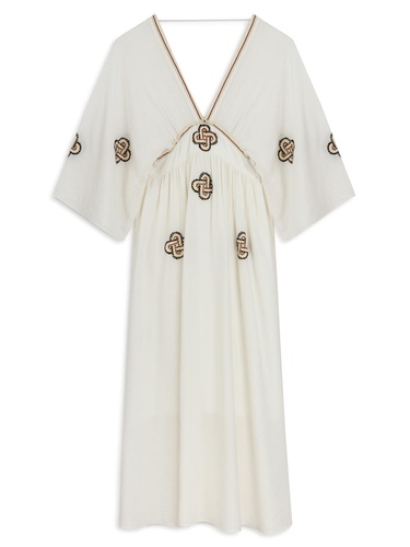  Nakış Detaylı Maxi Elbise