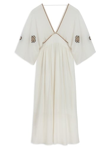  Nakış Detaylı Maxi Elbise