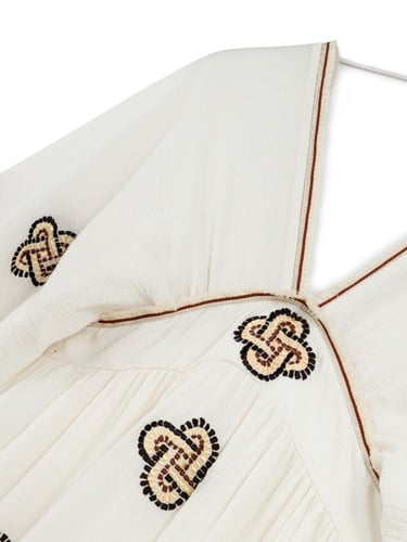  Nakış Detaylı Maxi Elbise