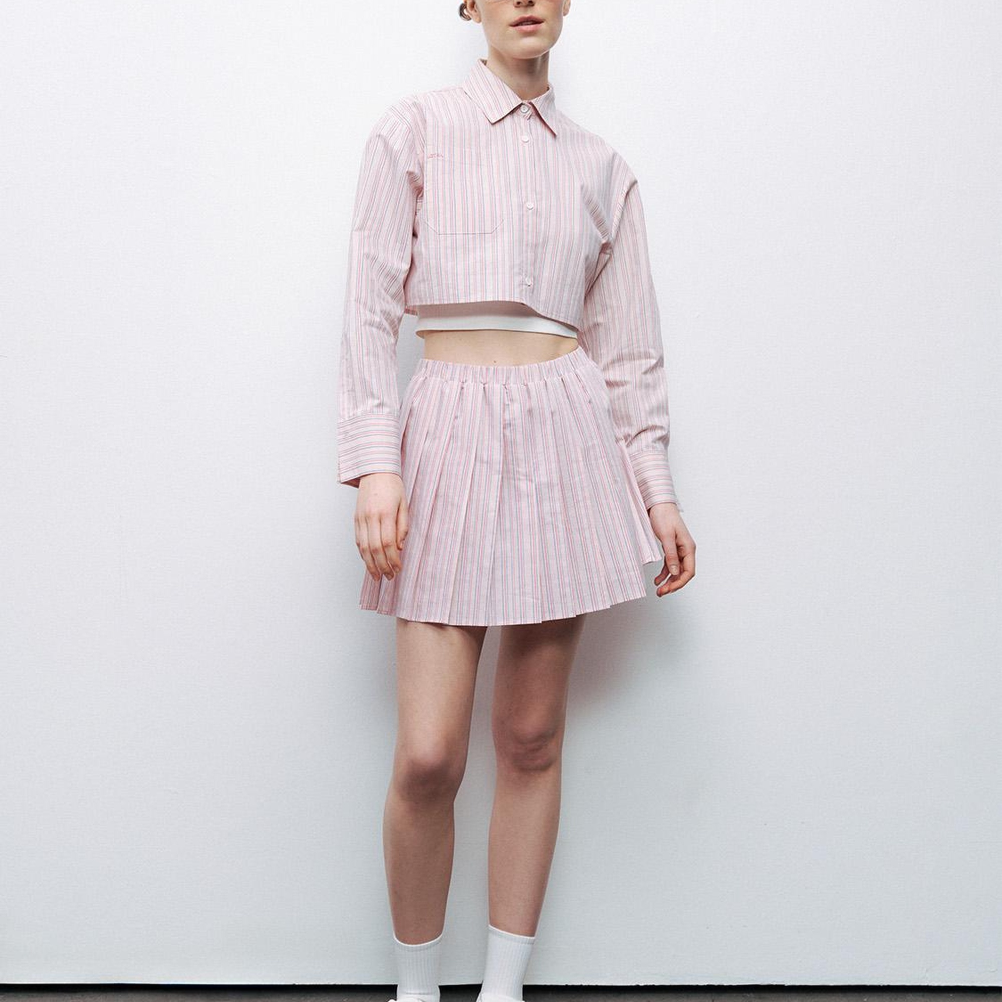Çizgili Crop Gömlek