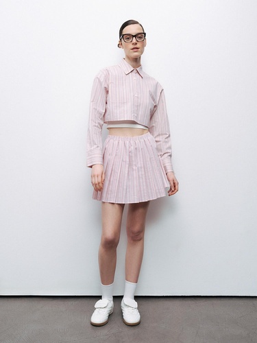  Çizgili Crop Gömlek