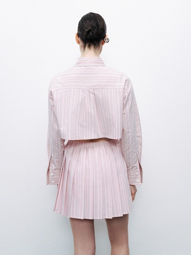  Çizgili Crop Gömlek