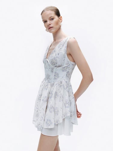  Korse Görünümlü Mini Elbise