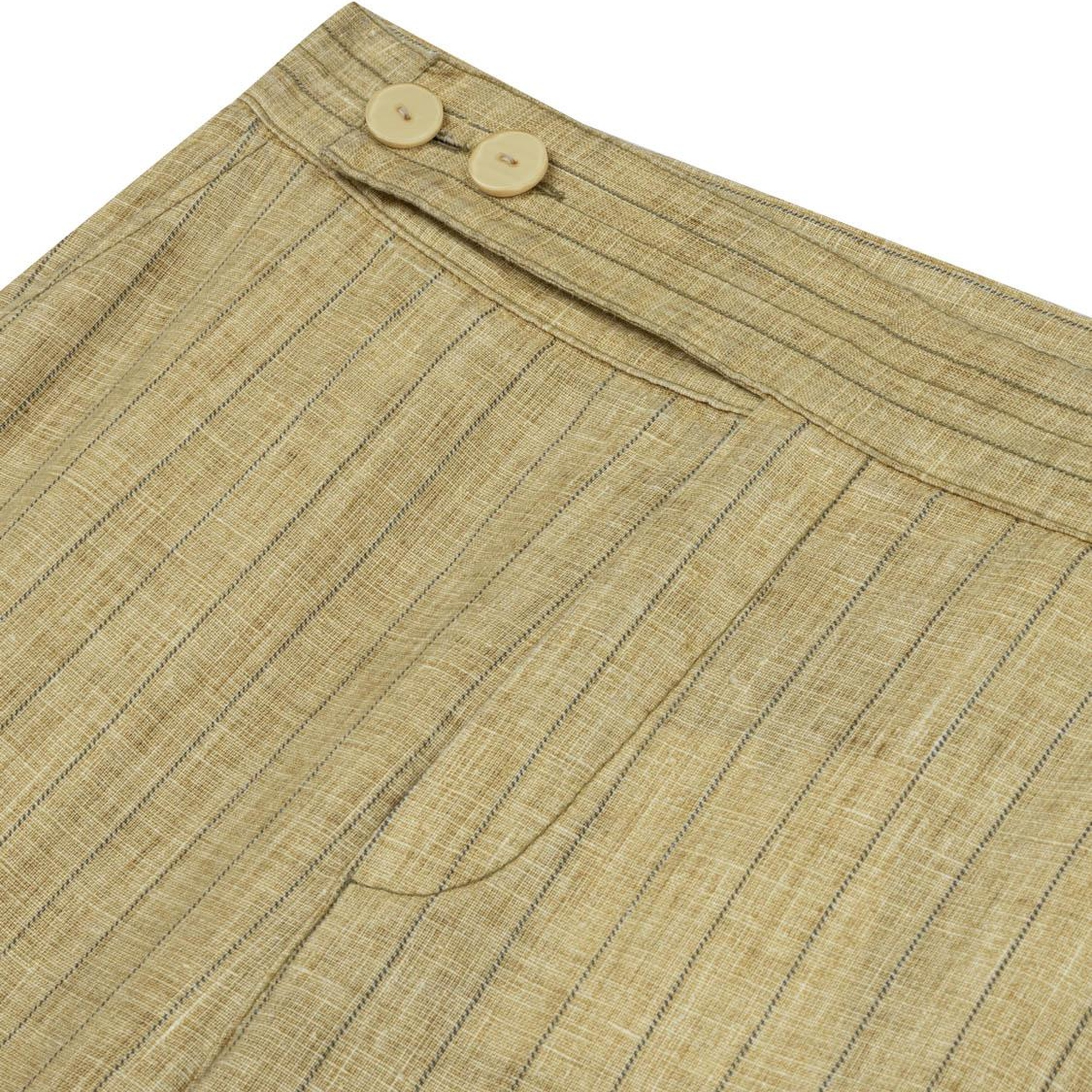 Çizgili Keten Pantolon