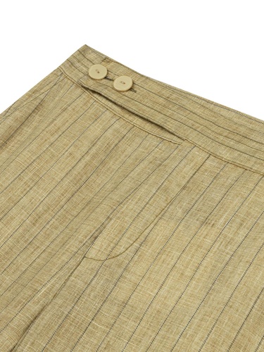  Çizgili Keten Pantolon