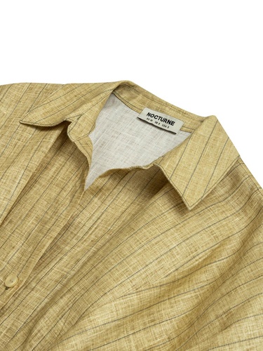  Keten Mini Gömlek Elbise