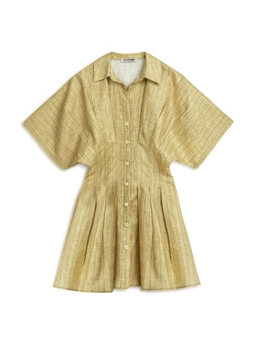  Keten Mini Gömlek Elbise