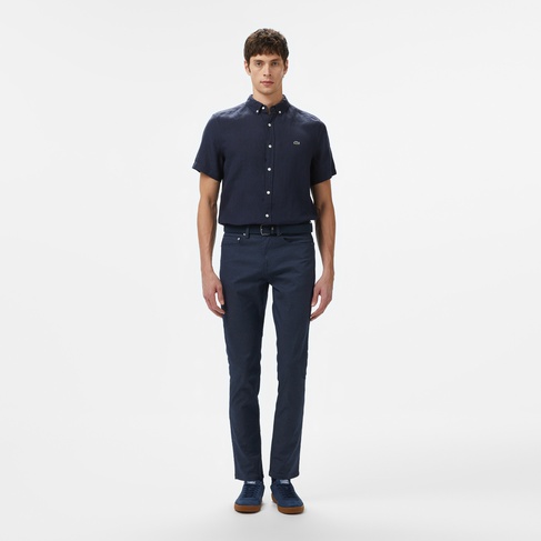  Lacoste Erkek Slim Fit Lacivert Jean Pantolon