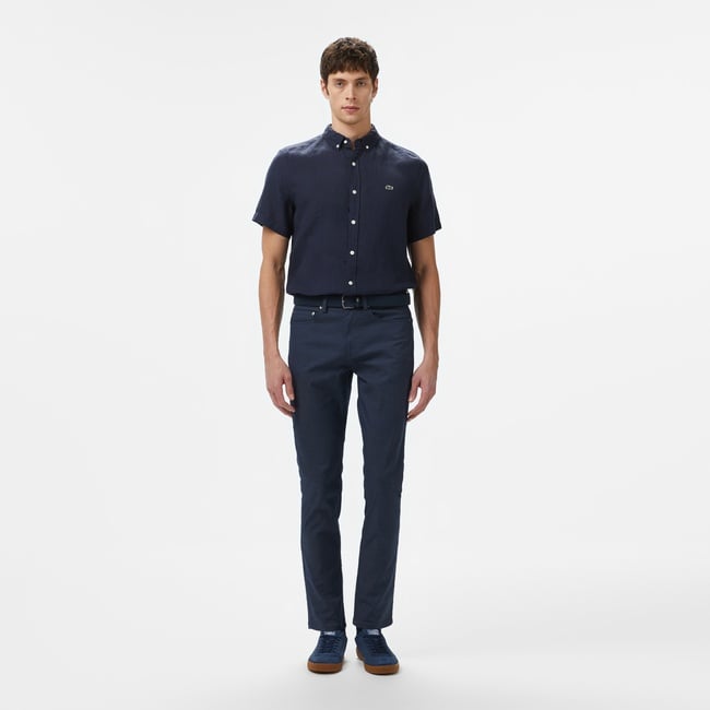  Lacoste Erkek Slim Fit Lacivert Jean Pantolon