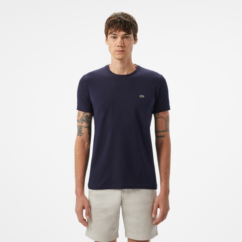  Lacoste Erkek Slim Fit Bisiklet Yaka Lacivert T-Shirt