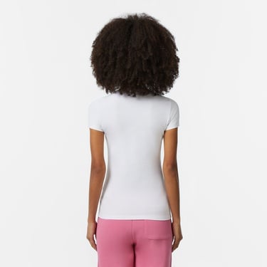  Lacoste Kadın Slim Fit V Yaka Beyaz T-Shirt