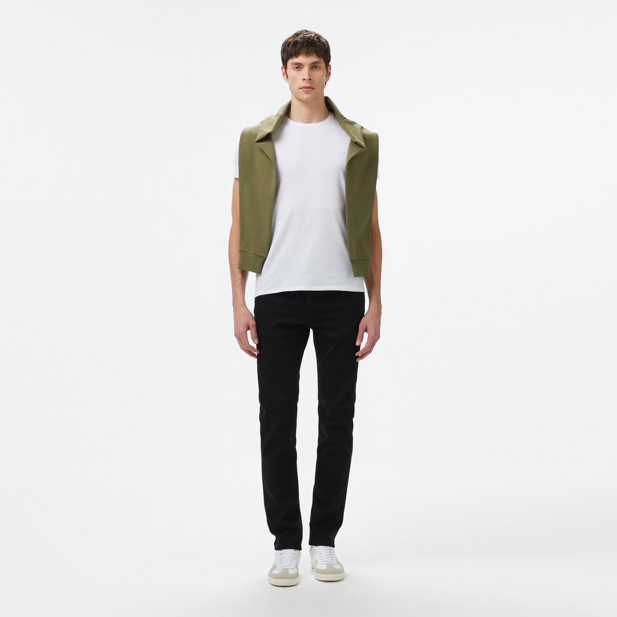 Lacoste Erkek Slim Fit Bisiklet Yaka Beyaz T-Shirt