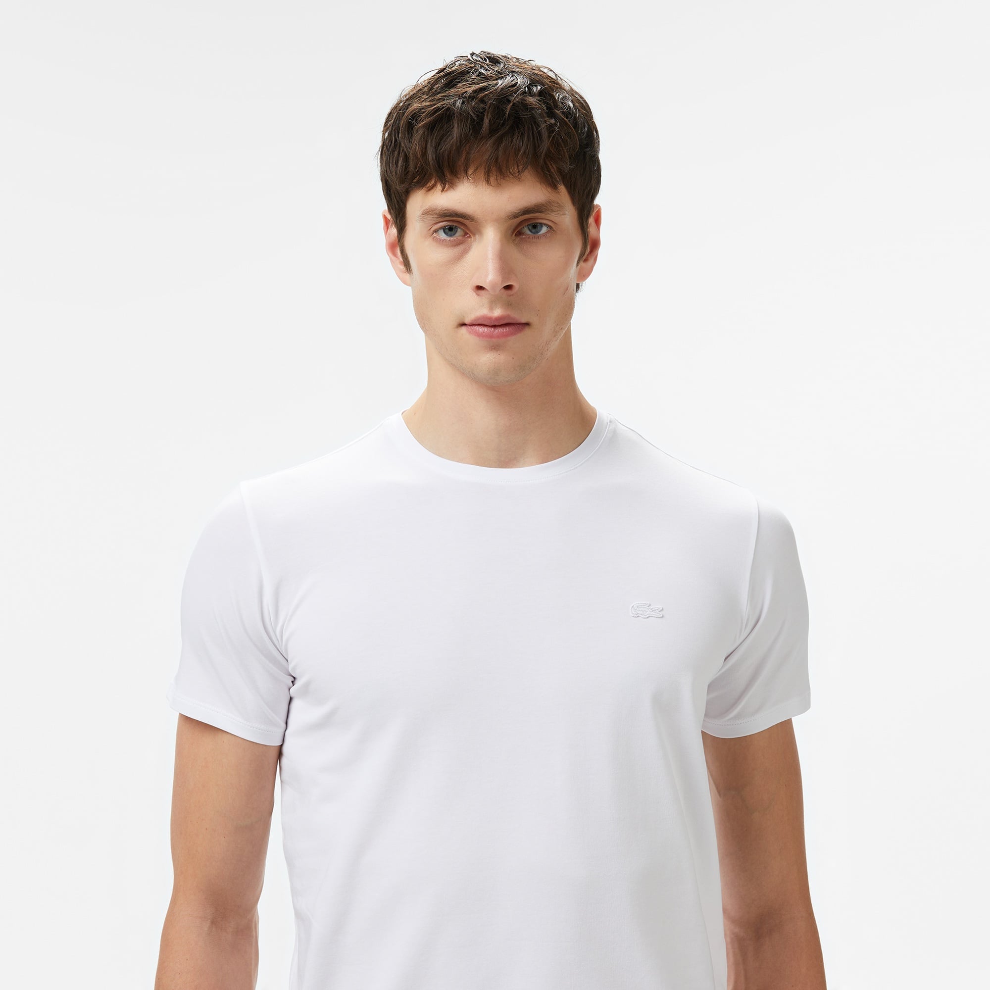 Lacoste Erkek Slim Fit Bisiklet Yaka Beyaz T-Shirt