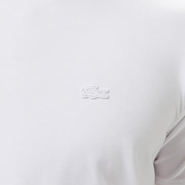  Lacoste Erkek Slim Fit Bisiklet Yaka Beyaz T-Shirt