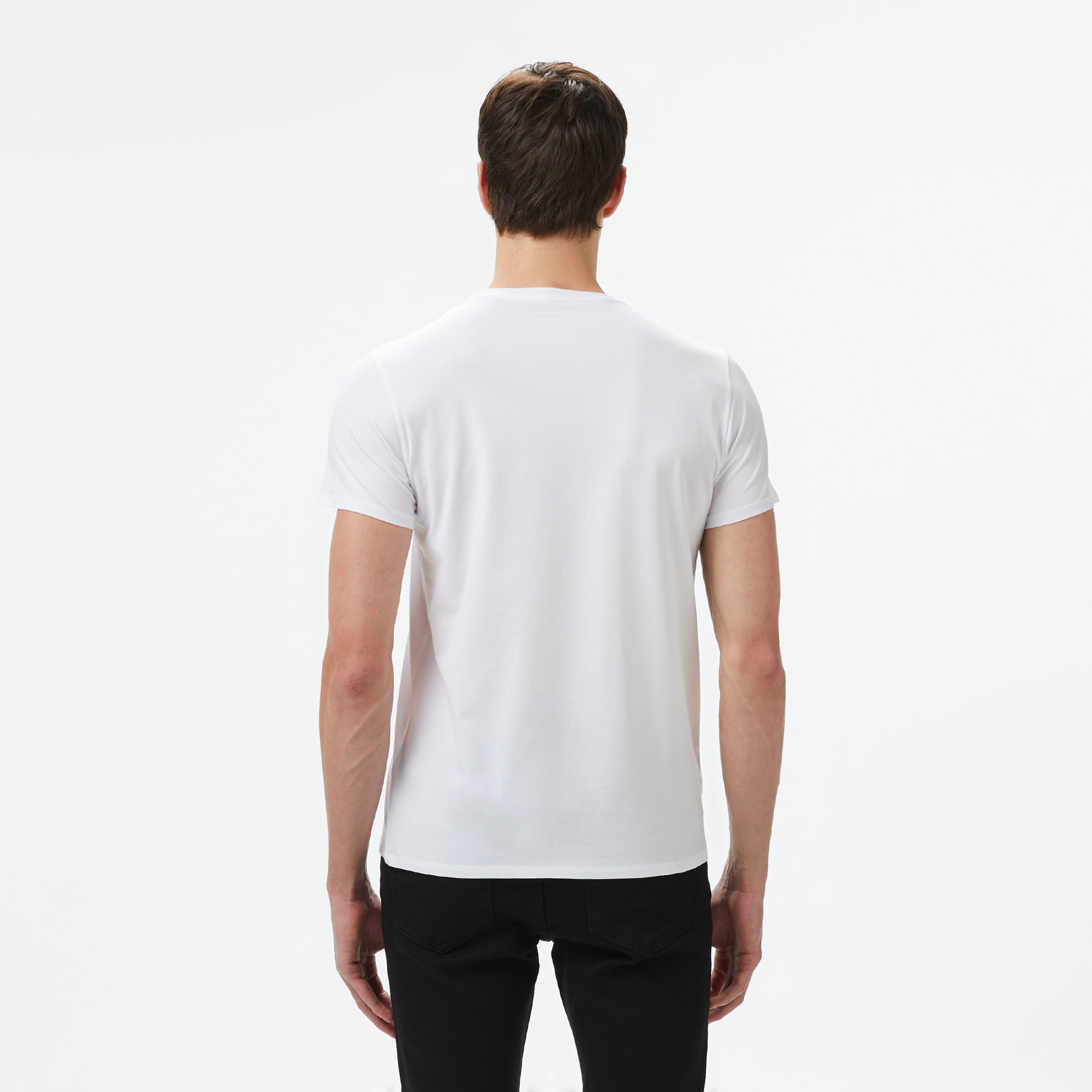 Lacoste Erkek Slim Fit Bisiklet Yaka Beyaz T-Shirt