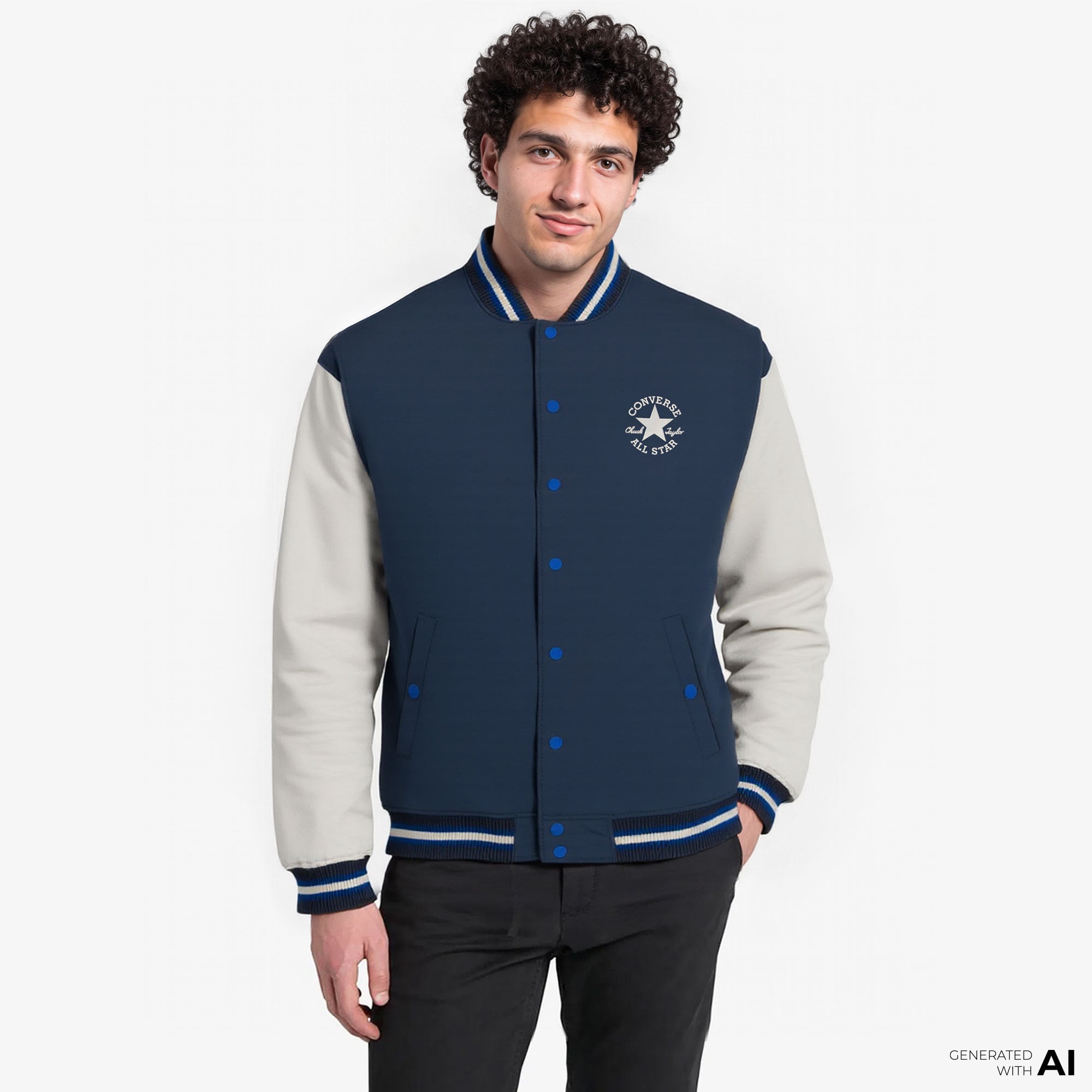  Converse Varsity Graphic Bomber Erkek Lacivert Ceket