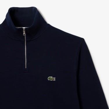  Lacoste Erkek Classic Fit Yarım Fermuarlı Lacivert Sweatshirt