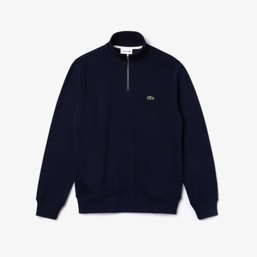  Lacoste Erkek Classic Fit Yarım Fermuarlı Lacivert Sweatshirt