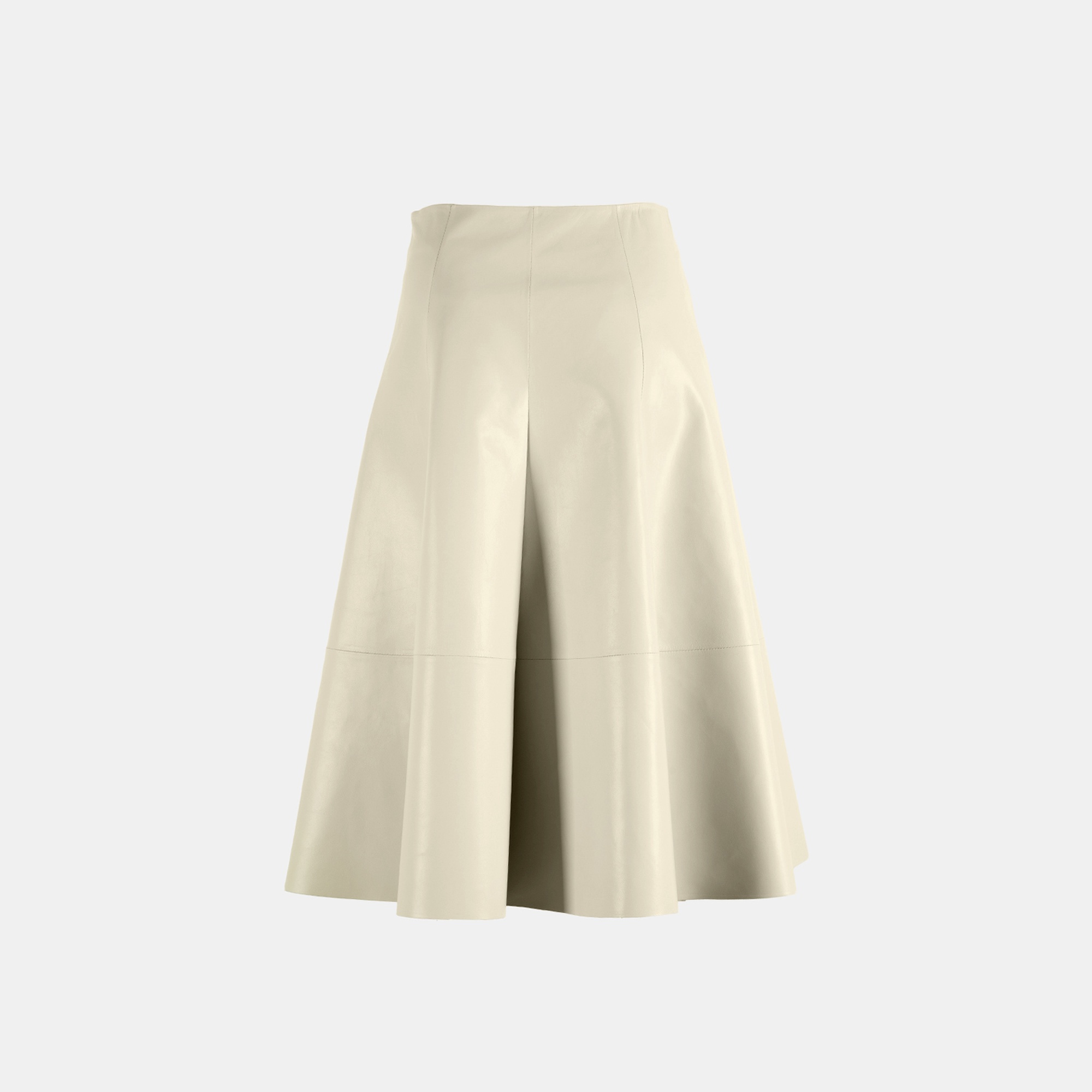 Limited Edition Kadın Krem Uzun Deri Etek