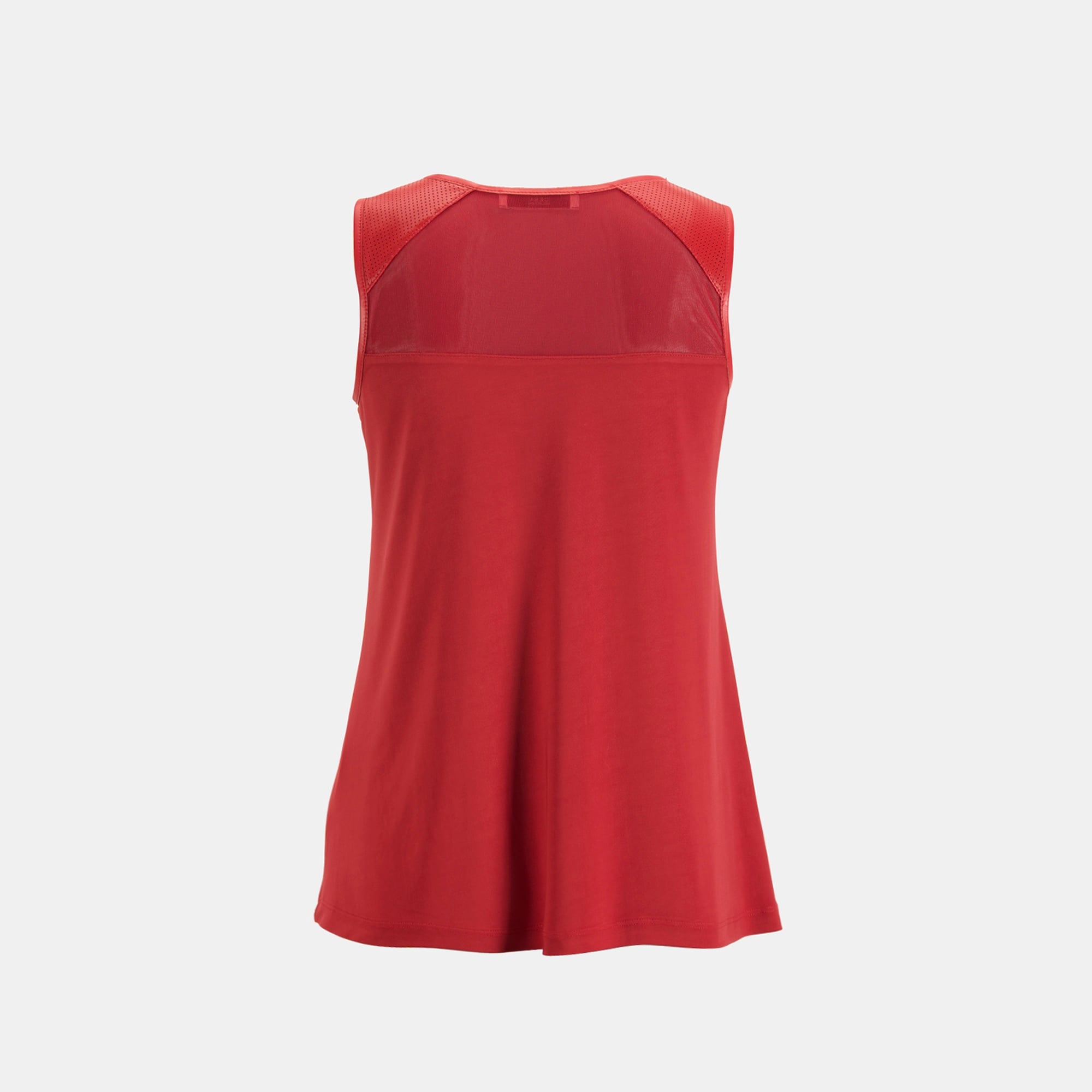 Kadın Kırmızı Deri Detaylı Perforeli Bluz