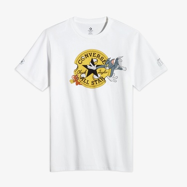  Converse X Tom & Jerry Unisex Beyaz T-Shirt