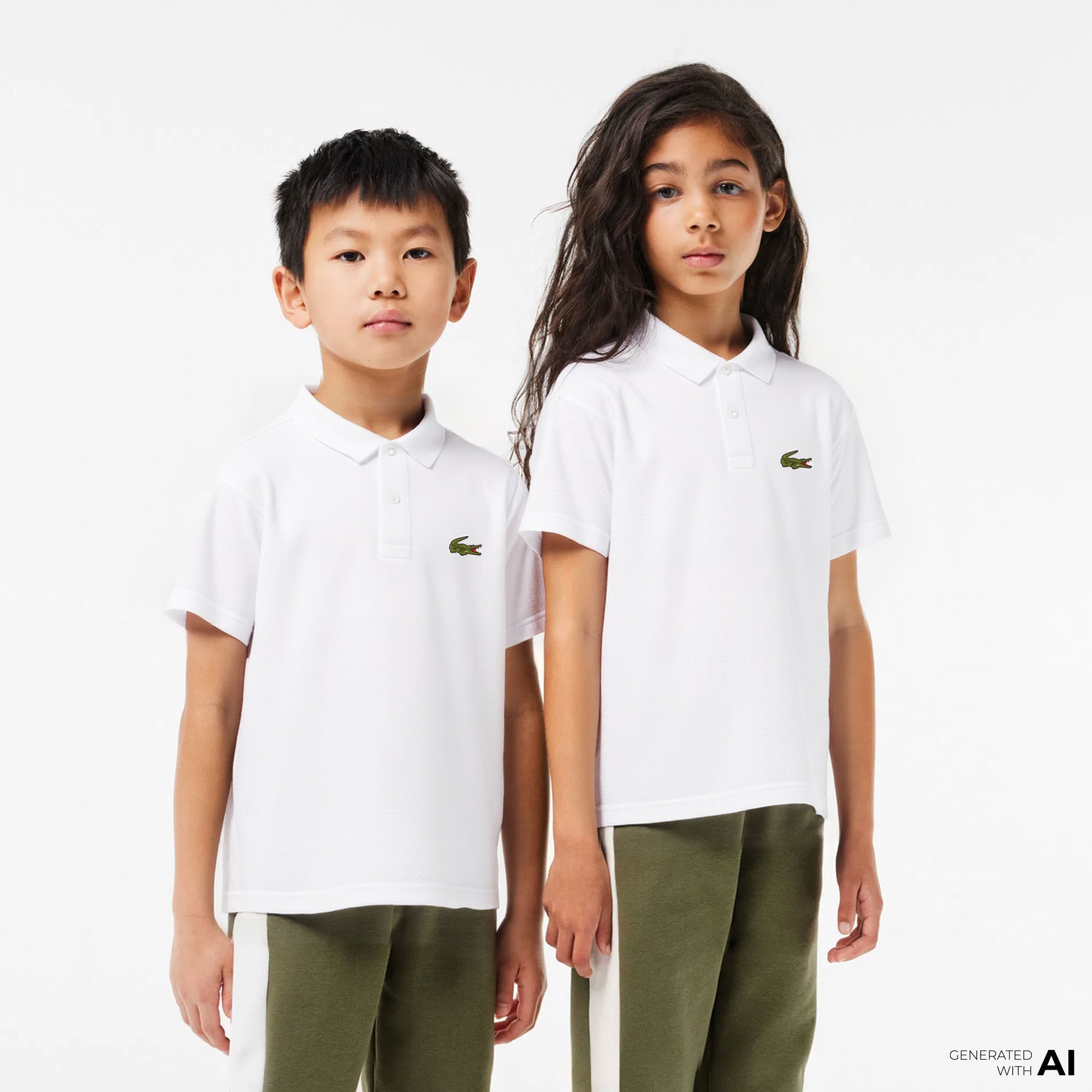  Lacoste Çocuk Beyaz Polo