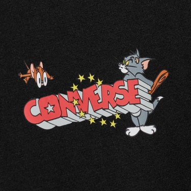  Converse X Tom & Jerry Unisex Siyah T-Shirt