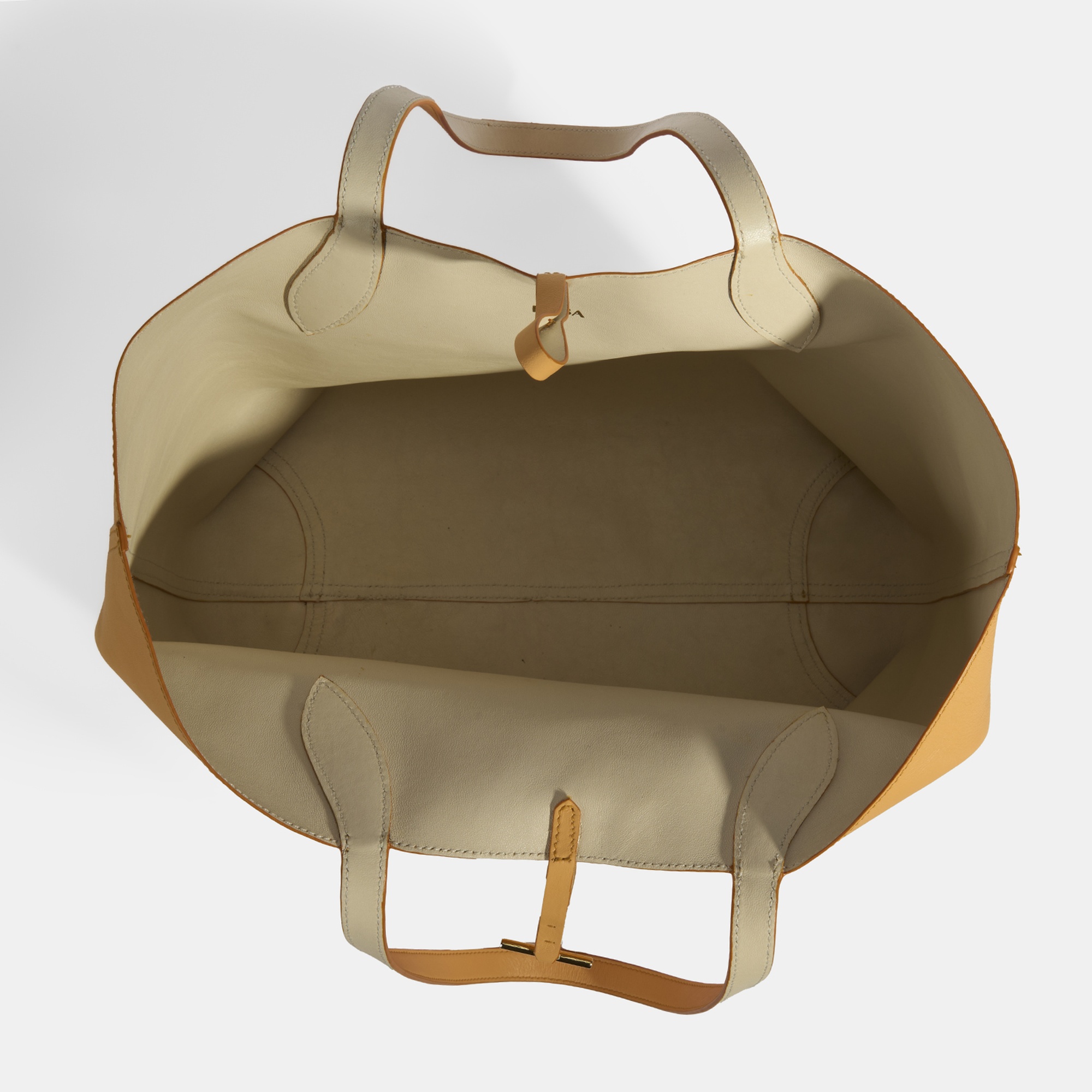 Kadın Turuncu / Bej Çift Taraflı Deri Omuz Çantası