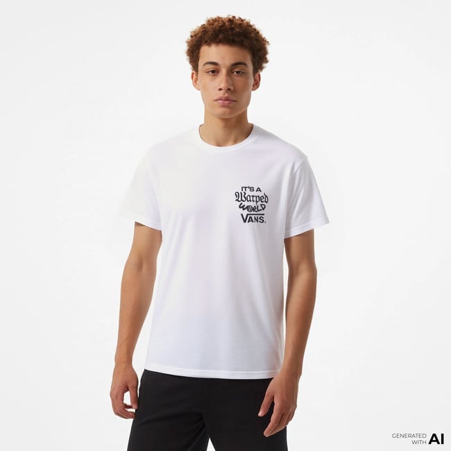 Vans Warped World Ss Erkek Beyaz T-Shirt