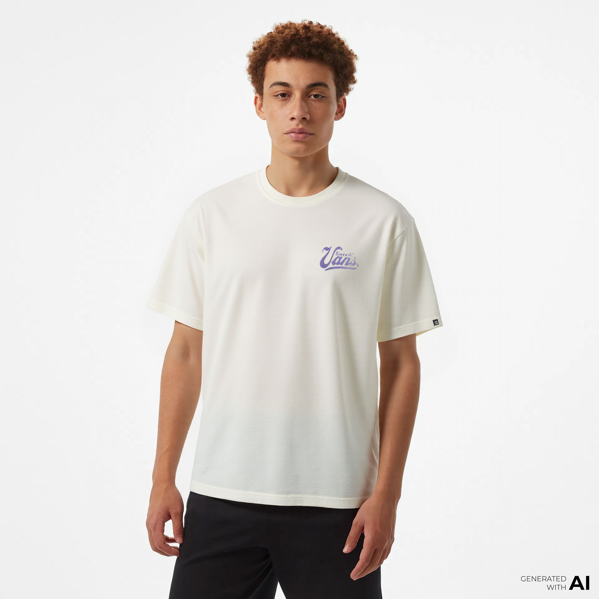 Vans Waffle Stomp Loose Ss Erkek Krem T-Shirt