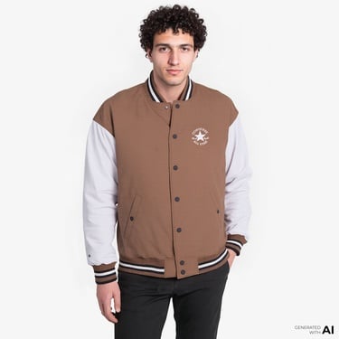  Converse Varsity Graphic Bomber Erkek Kahverengi Ceket