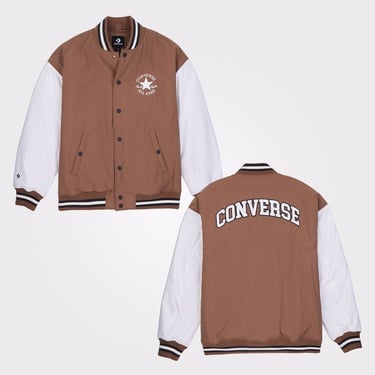  Converse Varsity Graphic Bomber Erkek Kahverengi Ceket