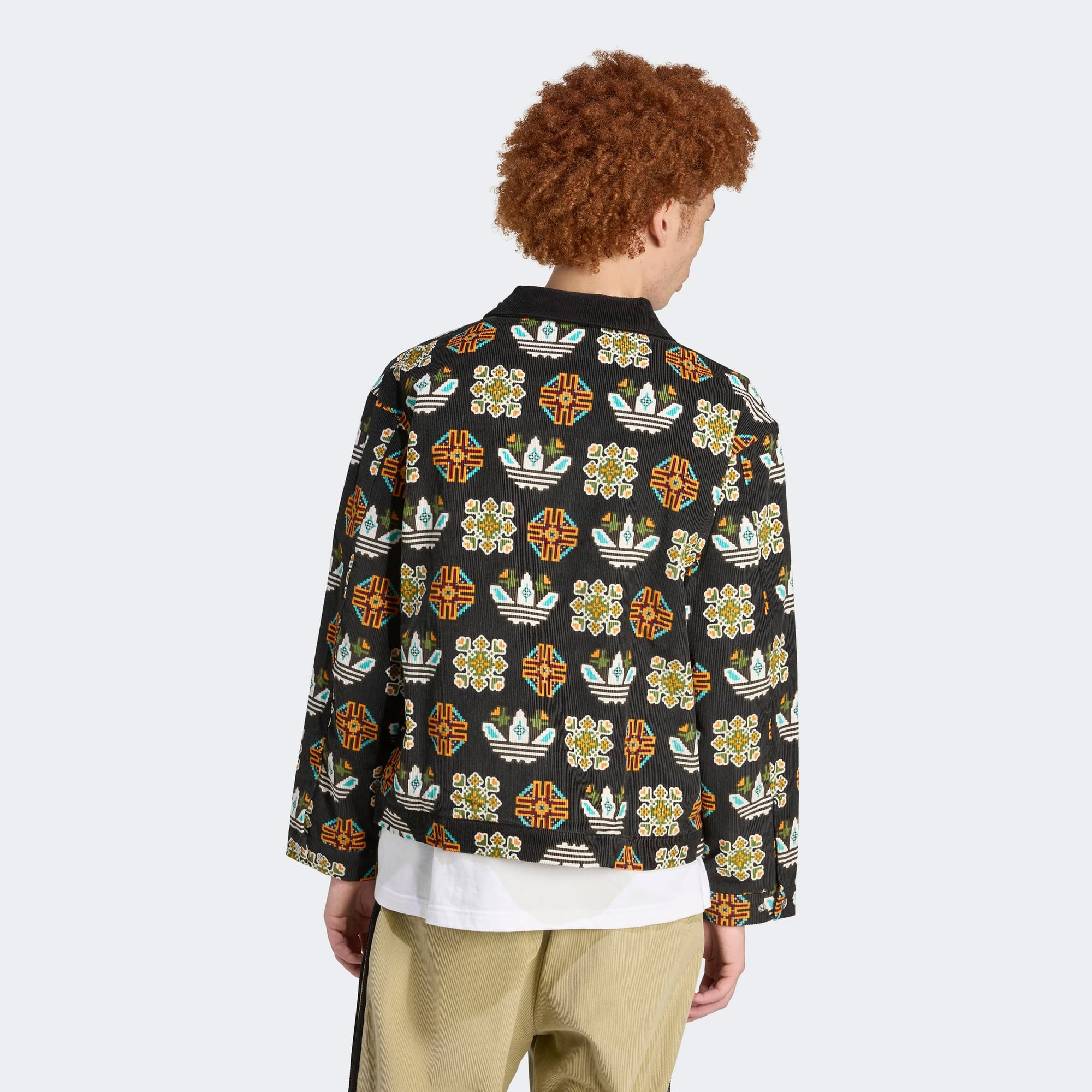 adidas Monogram Allover Print Erkek Siyah Renkli Ceket