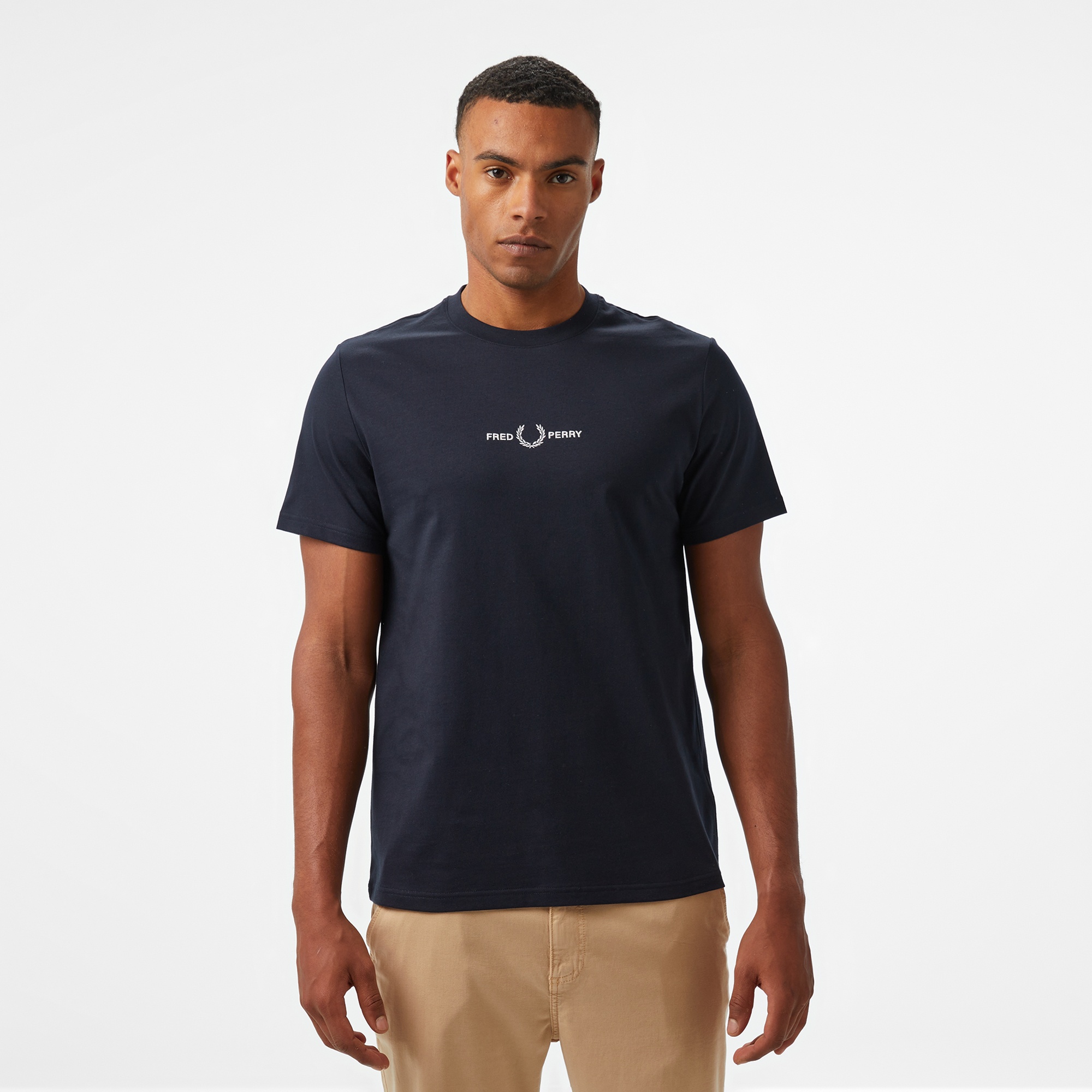 Fred Perry Embroidered Erkek Lacivert T-Shirt
