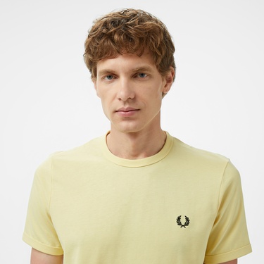  Fred Perry Ringer Erkek Sarı T-Shirt