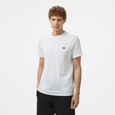  Fred Perry Ringer Erkek Beyaz T-Shirt